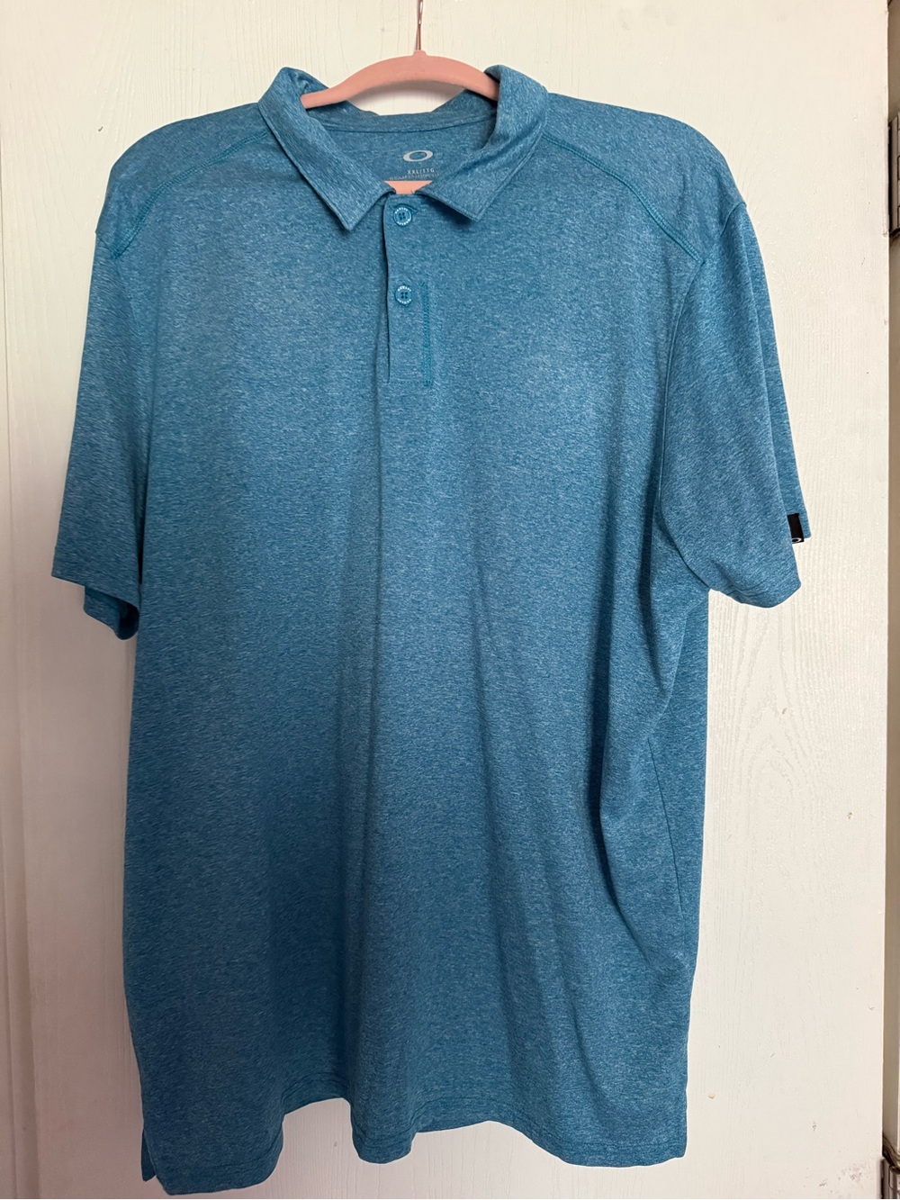 Oakley Men's Teal Blue Heather Performance Polo